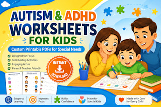 create custom worksheets for autism and adhd kids