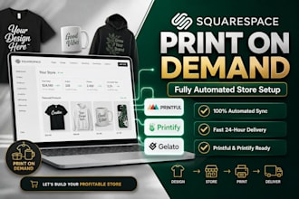 do squarespace print on demand store setup connect printful printify, pod store