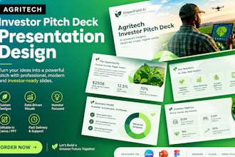 design canva agritech investor pitch deck, farming startup ai presentation