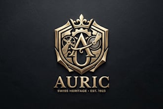 design a luxurious watch logo for your brand