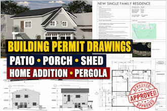 certified architect building permit patio porch shed plan home addition pergola