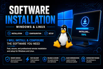 install and configure software on windows and linux
