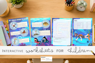 design worksheets, activity sheets, and educational workbooks