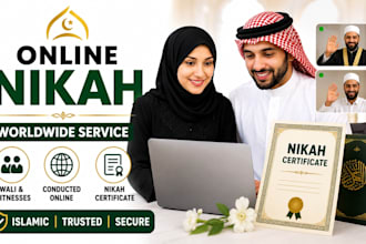 perform your online nikah with witness and provide official contract certificate