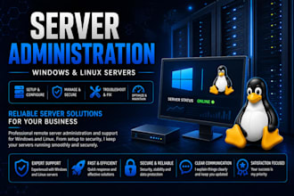configure, manage and troubleshoot linux or windows servers