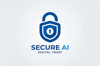 design a bold blue lock logo for your brand