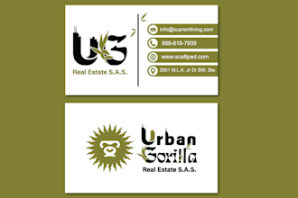create 4 different business card logo design within 5 hours