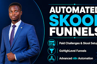 gamified skool community paid challenge setup, gohighlevel funnel automation n8n