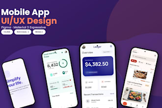 design mobile app UI UX in figma with material 3