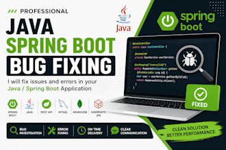 fix java spring boot bugs, errors and rest API issues