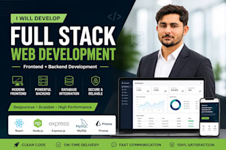 develop full stack website, frontend and backend