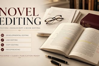 english novel editor for manuscript book fiction proofreading beta reading KDP