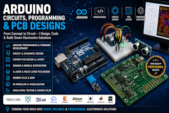 design arduino circuits, programming, and create pcb designs