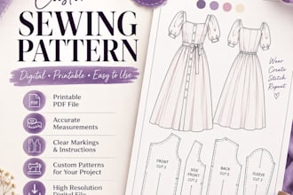 create custom sewing patterns and printable PDF patterns