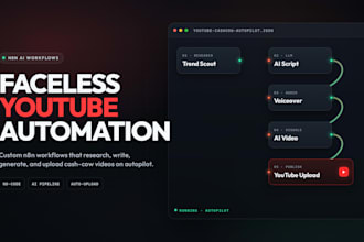 create n8n youtube automation workflows for faceless ai cash cow channels now