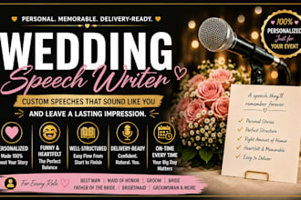 write a personalized wedding speech, best man or maid of honor speech