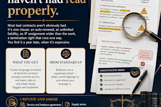 review, advise and negotiate contracts and deals