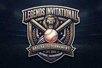 design a powerful baseball tournament logo