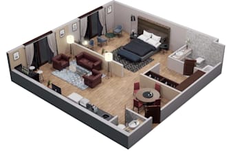 3d floor plan, interior renderings, exterior rendering