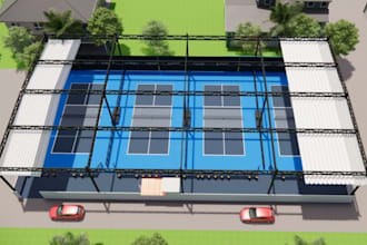 design 3d pickleball courts for indoor or outdoor use