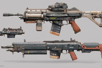 design creative concept art of weapons