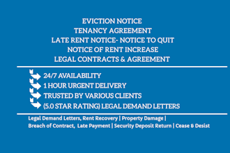 draft eviction notice, tenancy agreement, late rent notice