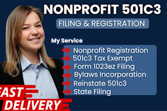 do nonprofit registration, church, ngo, charity, reinstate 501c3, file 1023ez