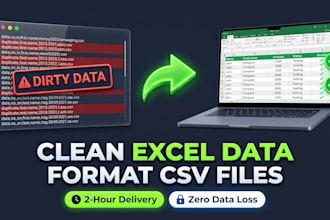 clean excel data format csv and remove duplicates