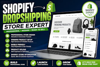 build a professional shopify dropshipping store that is ready to sell