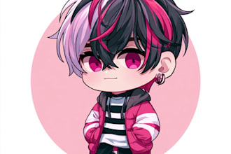 create cute custom chibi character illustrations