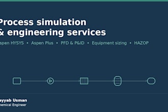 perform hysys simulation, equipment sizing and engg drawings