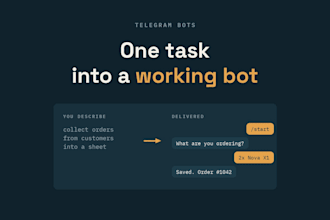 build a simple custom telegram bot for your task