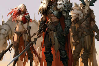 create an epic dnd party illustration for your adventure