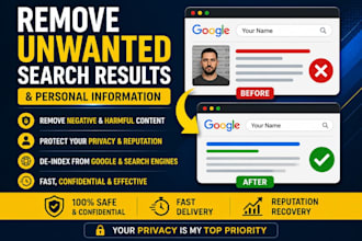 remove unwanted search results and personal information