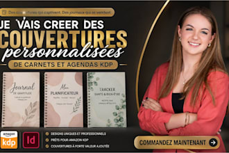 je vais creer des couvertures personnalisees de carnets et agendas KDP