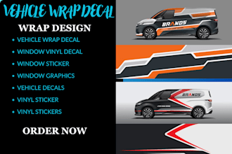 vehicle wrap decal for car, truck wrap, vinyl decal, window graphics car sticker