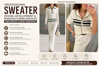design, develop, sample and manufacture custom sweaters with low moq