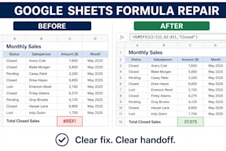 fix formulas and problems in your google sheets
