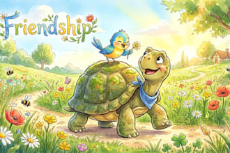 illustrate children story book water color