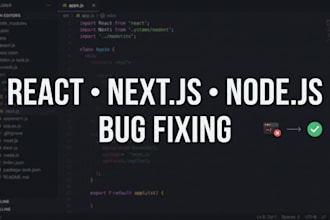 fix react, next js and node js bugs and errors
