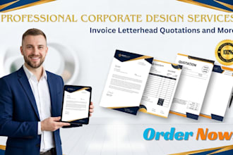design professional modern invoice letterhead and envelope in 4hrs