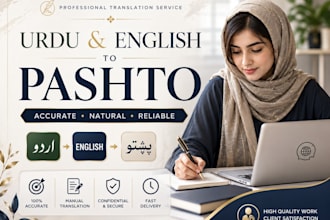 translate urdu and english to pashto manually and accurately