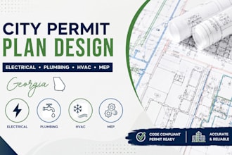 design city permit plan for electrical drawings, plumbing, hvac, mep georgia