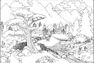 make a coloring book in pdf based on your topic to color