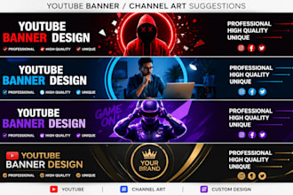 design professional youtube banner
