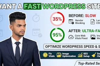 optimize wordpress speed, fix core web vitals, and do technical SEO