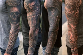 create a beautiful tattoo sleeve art