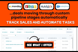 setup manage pipeline deal workflow automation on hubspot smart crm zoho monday
