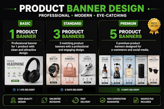 design professional product banners for ecommerce and social media