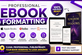professionally format your ebook for apple books, kobo and draft2digital